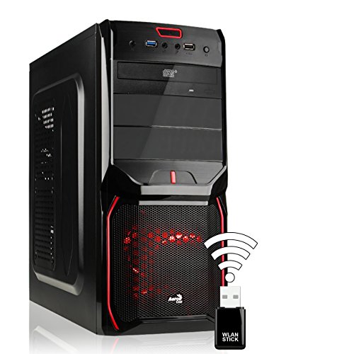 AGANDO Silent Gaming PC | Intel Core i5 7400 4x 3.0GHz | Turbo 3.5GHz | GeForce GTX1050 2GB | 4GB RAM | 120GB SSD | 1000GB HDD | DVD-RW | USB3.1 | WLAN | 36 Monate Garantie | Computer für Multimedia, Gaming, Büro/Office