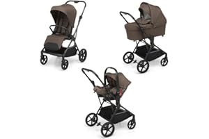 Foppapedretti Spritz I-Size, Sistema Modulare Combinato per Bambini, Navicella Passeggino e Seggiolino auto I-Size, Cacao