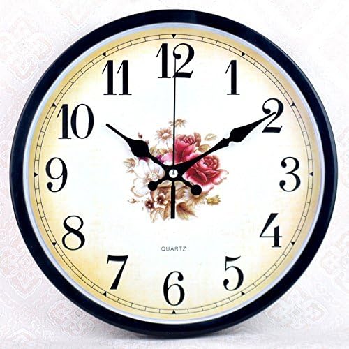 Ping0fm Silent Iron Art calendar clock quartz clock with two-sided table side diy old rustic office inch wall clock wall clock,Espresso Brown