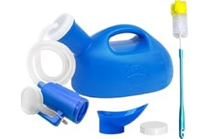 Daletu Pappagallo Urina Uomo, 2000 ml orinatoio per uomini donne portatile a prova di fuoriuscita di plastica riutilizzabile bottiglia di urina grande con tappo a vite (Blu)