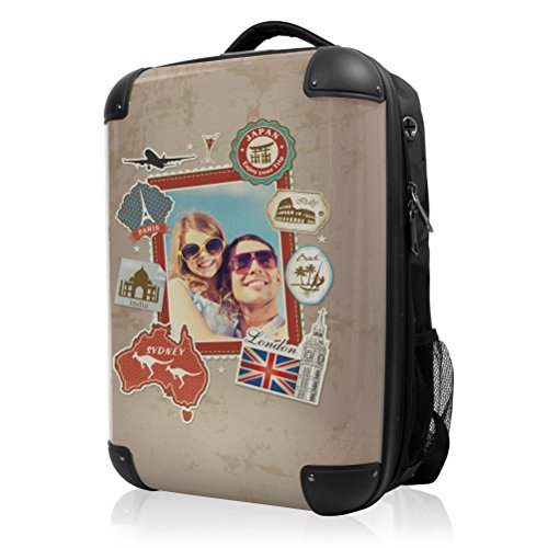 Preisvergleich Produktbild HAUPTSTADTKOFFER - STYLE Laptoprucksack Rucksack Business Laptop Rucksack Arbeits Daypack, individuell gestalten, Geschenkidee, Design: World Dein Foto