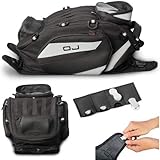 ESCHREIBUNG UND PRODUKTEIGENSCHAFTEN: MARKE OJ COD. M165 + M115 MAGNETSATZ UNIVERSELLE BEFESTIGUNG MIT GÜRTELN ODER MIT EINSCHLIESSLICHEM MAGNETSATZ Der geräumige und vielseitige Wide ist der perfekte Tankrucksack für Motorradfahrer, bei dem der Platz nie ausreicht. Dank der Reißverschlüsse ist es möglich, das Fassungsvermögen von 14 Litern auf 24 Liter zu erweitern. Dank der Gummibänder auf der Oberseite der Tasche erhöht sich die Tragfähigkeit noch mehr. - Universelle Polyesterta