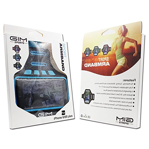 GIM Ultra Leicht Sport Armband Jogging Fitnessstudio Rad Fahren Armtasche Sportarmband Tasche Schutz HÃ¼lle mit Kartenschlitz FÃ¼r iphone 6/6S Plus, Galaxy S6 edge Plus / S7 edge / Note 5 / Note 4, Huawei P8 Lite/ Mate S/Mate 8 oder bis zu 5 Zoll Smartphone