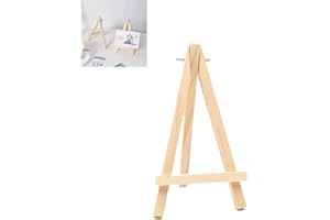 Siqian Mini Easels Display，2Pcs Wooden Mini Easel Stand Tabletop Art Display Easels Small Stand Small Painting Easel，Desktop Holder Stand Displaying Canvas Paintings,Drawing，Weddings，Kids，Yellow