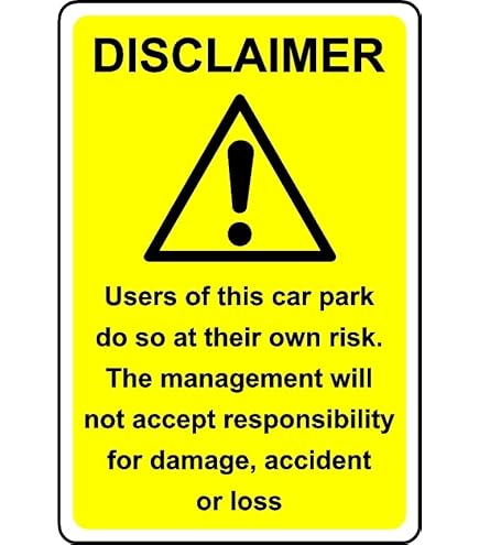 V Safety Users Of This Car Park Do So At Their Own Risk