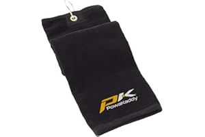 PowaKaddy Unisex Tri-fold Brass Hook Compact Bag Golf Towel