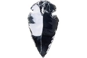 ERLIWAY 2" Black Obsidian Arrowhead with Carry Pouch, Natural Crystal and Healing Stone Flint Rock Arrow Head, Arrowhead Agate Stones for DIY Project Craft Point Jewelry Making