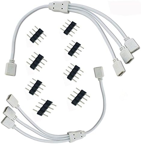 2PCS/Lot 1 to 3 ports 4 Pin LED Splitter wire Cable LED Strip wire Connectors 2 Way Splitter Y Splitter for One to Two 5050 3528 RGB LED strip Light with plug needles