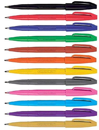 Plumas de letreros surtidos Pentel S520 - Gama completa de 12 plumas