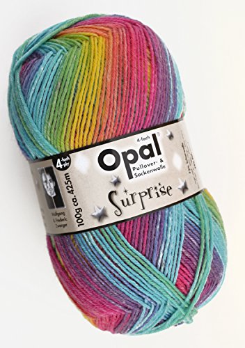 Tutto-Opal Opal Sockengarn Surprise, Farbe 4061, Sockenwolle Regenbogen, 100 Gramm