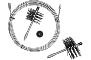 IL INDUSTRIA DI LEIVI ULTRABrush A | Kit per la pulizia Canna Fumaria Stufa a pellet: 1 prolunga Inox plastificato 9 m, 2 spazzole in nylon high performance (80/100mm), 1 pomolo per incrostazioni più compatte. (9 metri)