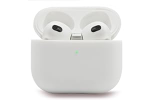 Mocarheri Kompatibel mit AirPods 3 Generation Hülle 2021, Ultra-dünnes, Silikon Stoßfeste Weiches Schutzhülle für AirPods 3, Voller Schutz für AirPods 3 Case Cover, Front-LED Sichtbar, Weiß