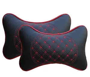 AUTO CAR WINNER Black & RED Diamond Neck Rest for Datsun REDI-GO