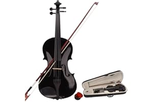 GIVOKE Violin Outfit 4/4 Full Size, Violin for Beginners with Rosin, Bow & Carry Case, Musical Instruments, Black
