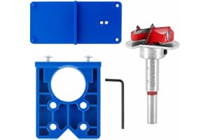 Treki Guía de Broca de Perforación de Bisagra 35mm Brocas de Plantilla de Bisagra Forstner para Bisagras de Gabinete Placas de Montaje Carpintería Bricolaje Muebles de Ventana