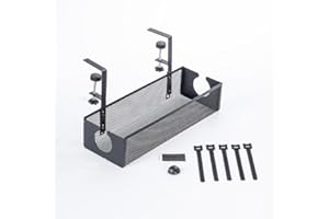 auvstar Cable Management,Portacavi da Sottopiano,Acciaio al Carbonio,Porta Cavi Scrivania,Senza Foratura,Installazione Rapida,Raccogli Cavi Scrivania,per Casa,Ufficio Accessori Scrivania(Nero)