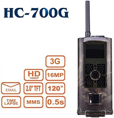 3G 16MP Hunting Trail Camera HC-700G 1080P HD 48 Pcs Black IR LEDs 120° Wide Angle Night Vision 2.0" LCD Display Waterproof Hunting Scouting Camera Digital Surveillance Camera 2G GSMMMC SMTP SMS