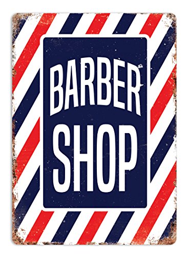 Placa metálica para la pared con texto en inglés (Barber Shop)