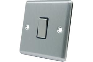 ALLIANCE ELECTRICAL AET CSC1GSWIBS Satin Chrome Classical Black Insert Metal Rocker Switch-10 Amp Single 1 Gang 2 Way Light Switch
