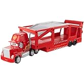 Mattel Disney and Pixar Cars Mack Hauler, 13-inch Toy Transporter Truck with Ramp &amp; Carry Storage for 12 Vehicles, Gift for K