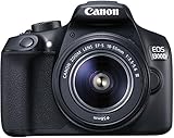 Canon EOS 1300D - Kit cámara digital y objetivo Canon EF-S 18-55 DC III (18 MP CMOS, 5184 x 3456 pixeles), color negro