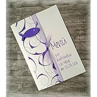 Menü Menükarte Speisekarte Kommunion Konfirmation Firmung Taufe Fische lila violett