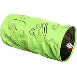 Fully Katzentunnel Spieltunnel Katzenspielzeug Rascheltunnel Spielzeug für Katzen Kaninchen Meerschweinchen Faltbar Grün 50x25cm