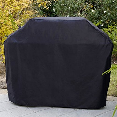 BBQ Grillabdeckung, Grill-Abdeckhaube Schutzhuelle Haube Wetterschutzabdeckung BBQ Cover für Weber, Brinkmann, Char Broil, Holland and Jenn Air Grill Smoke Barbecue Gasgrill —Schwarz von Jr.Hagrid (S:145x61x117cm) - 7