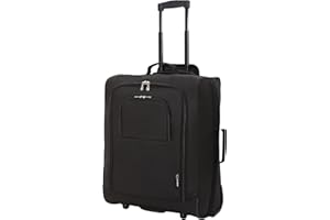 5 Cities British Airways Jet2 & easyJet Plus/Flexi - Maleta de Mano de tamaño máximo Aprobado para Cabina (56 x 45 x 25 cm, 60 L, Color Negro)