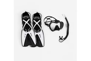 Mares Set X-One, Set da Snorkeling composto da Pinne X-One, Maschera Vento e Snorkel Bay, Adulto, Nero e Bianco, Taglia M/L