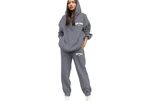 Générique Ensemble Jogging Femme Survetêment Tenue de Sport Manches Longues Chaude Sweats à Capuche et Pantalons Sportswear pour Fitness Chic et Elegant Vetement Mode Hiver