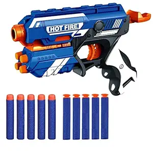 vGRASSP Toy Gun for Kids Boys - Manual Foam Blaster Gun - Safe and Long Range - 10 Soft Bullets (Multicolour)