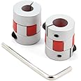 Zeberoxyz 2PCS 8mm to 10mm Aluminium Plum Flexible Shaft Coupling Diameter20mm Length25mm 8x10mm Motor Connector Flexible Coupler for 3D Printer CNC Machine and Servo Stepped Motor（8x10mm）