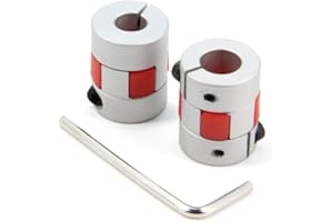 Zeberoxyz 2PCS 8mm to 10mm Aluminium Plum Flexible Shaft Coupling Diameter20mm Length25mm 8x10mm Motor Connector Flexible Coupler for 3D Printer CNC Machine and Servo Stepped Motor（8x10mm）