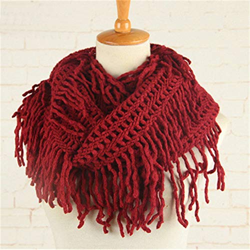 DAHUANZIG Écharpe Crochet Écharpe Écharpe Halloween Motif en Tricot Infinity Foulard Femmes Tassel Boucle Boucle Tube Châle Col en Cachemire Col Rond, YG48601,160x50cm