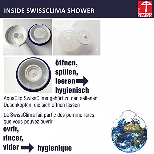 Duschkopf AquaClic Black Power WOW! Mehr Power, auch bei schwachem Wasserdruck! Handbrause ideal für Durchlauferhitzer oder Altbauten, verkalkungsfrei, direkt vom Schweizer Hersteller (ohne Softspray, ohne Zusatzregler) - 2
