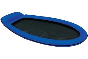 Intex Mesh Uppblåsbar Vattenhängmatta, Flerfärgad, 178 x 94 cm | Plastnät låter kroppen dyka ner för kylning, integrerad kudde, i grönt eller blått (slumpmässigt)