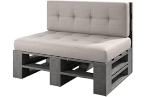 Lermowood Palettenmöbel Mp Bank 120 x 80 x 40 cm Grau | Europaletten Indoor und Outdoor Lounge Gartenmöbel Holz Gartenmöbel Set Lounge Möbel Terrasse Balkon Loft Stil Paletten