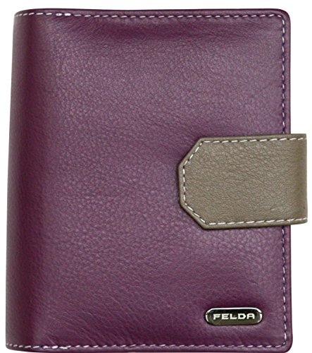 RFID Genuine Leather Ladies Purse Wallet 14 Credit Card Slots & Coins Compartment