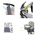 Pram Winter Accessories package ,Stroller organiser, Bottle bag, Reflectors and doomoo fleece blanket -Blue trim