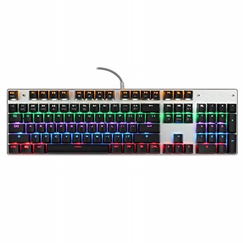 S keyboard True Mechanical Keyboard Green Side Black Shaft Cable Backlit Keyboard 104 Metal Cafe Game Keyboard,B
