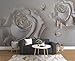 Produktbild HHCYY Benutzerdefinierte Tapete 3D Geprägte Rose Schmetterling Tv Wohnzimmer Schlafzimmer 3D-Tapeten-350cmx245cm