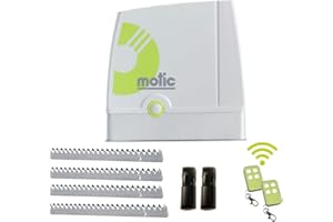 MOTIC - Motor Puerta Corredera - Kit motor para puertas correderas hasta 600 kg - motor, cuadro de control,sensores infrarrojos, 2 mandos a distancia y 4 metros de cremalleras