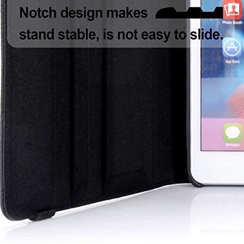 iPad Air Hülle, RC iPad Air iPad 5 360 drehende Smart Hülle PU Leder Abdeckung Gehäusedeckel für Apple iPad Air, Schwarz - 9