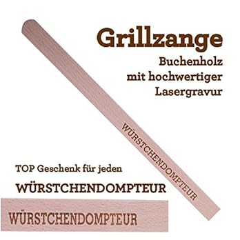 Grillzange Aus Holz Mit Hochwertiger Gravur Wrstchendompteur