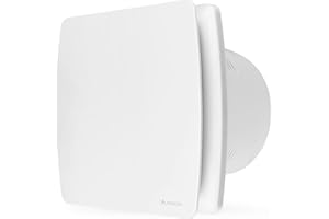 calimaero® BREEZE Aspiratore Bagno 150mm Con overrun e Valvola di non ritorno, Ventilatore da bagno con sensore di umidità, Efficienza energetica, Silenzioso, Plastica 18W, 240m³/h, 35db, Ipx4,