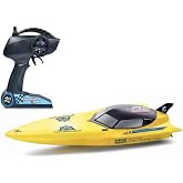 Kumoyu Seawing Cruel Uzaktan Kumandalı S&uuml;rat Teknesi, 74 cm, 15 km/s, 2.4 GHz, USB Şarjlı, 7.4V Li-ion Batarya, Sarı, RC Yarı
