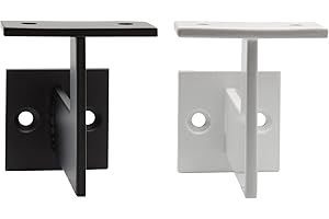 4x Natural Goods Berlin soporte de pasamanos EDGE, soporte de barandilla angular, soporte de barra, soporte de barandilla, barra de agarre, soporte de estante para interior y exterior (Negro)
