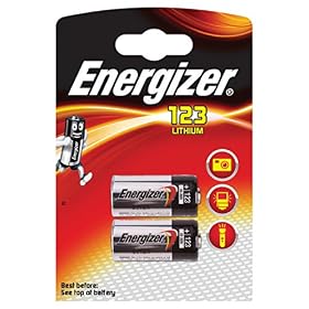 Energizer Pile CR123, Piles Lithium, Lot de 2