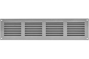 EUROPLAST Kratka wentylacyjna 400 x 100 mm, szara, kratka wylotowa z ochroną przed owadami, wywiewane, powietrze nawiewane, metalowa
